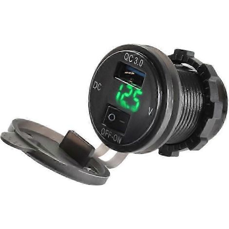 Voltmètre numérique double à LED pour batterie, haute précision 12-24 V, sécurité multi-protection, ABS ignifugé, pour voiture, moto, camping-car, camion et bateau (1/4)