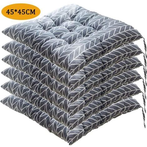 Lot de 6 Coussin de Chaise Coussins de Siège, Carré Tatami Respirant Schéma Coussins de Chaise Galette de Chaise, 4545cm,Style J (1/3)