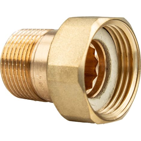 Viega Anschlussverschraubung 3335 flachdichtend, R 3/4" x G 1", Rotguss (1/5)