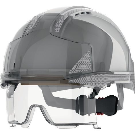 Casco de escalada industrial EVO® VISTAlens® blanc/fumé ABS EN 397.EN 50365 JSP