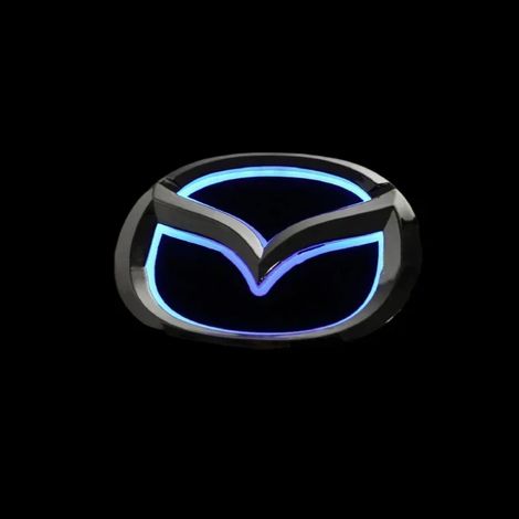 (Bleu, 12 cm x 9,55 cm) - Logo décoratif LED pour feux arrière et avant de voiture, compatible avec Mazda 2, 3, 6, CX-7, 8, CX-5, MX-5 et 323. Accessoire auto - Autocollant de coffre (1/5)