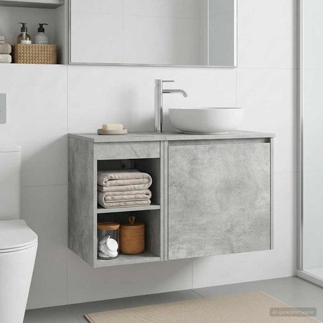 Gabinete de baño intermedio Gris Hormigón 30 x 44,5 x 50 cm