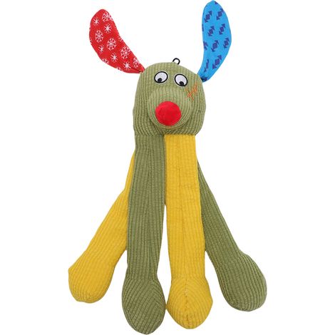 Jouet à mâcher interactif et couineur, amusant et mignon, en peluche, pour chien, pour la poussée des dents et le jeu, vert (1/5)