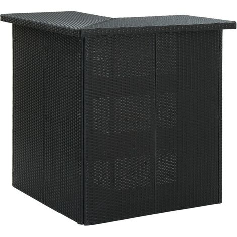 Table d'angle de bar Noir 100x50x105 cm Résine tressée vidaXL (1/5)