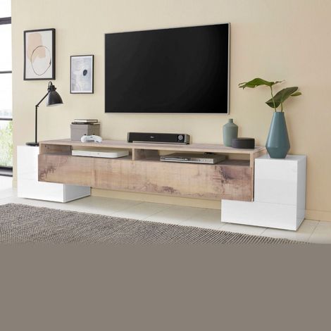 Porta tv con ribalta e 2 ante Eros linea Comat in finitura Pero (1/3)