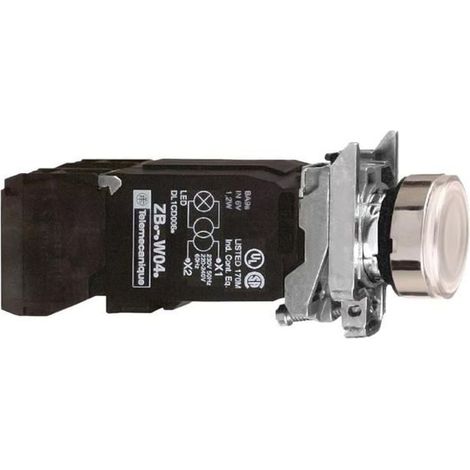 Bouton poussoir lumineux blanc Ø22 1NO+1NC 110VAC - XB4BW3135