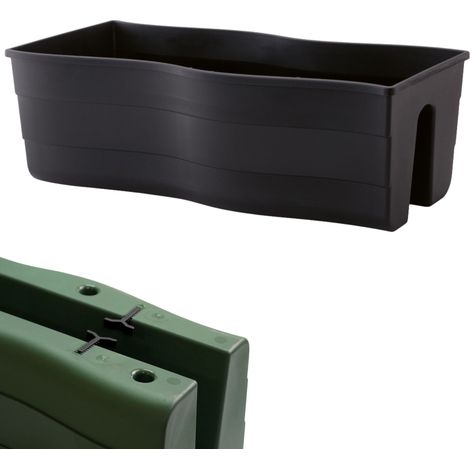 Wave 60 Geländer-Blumentopf  Schwarz