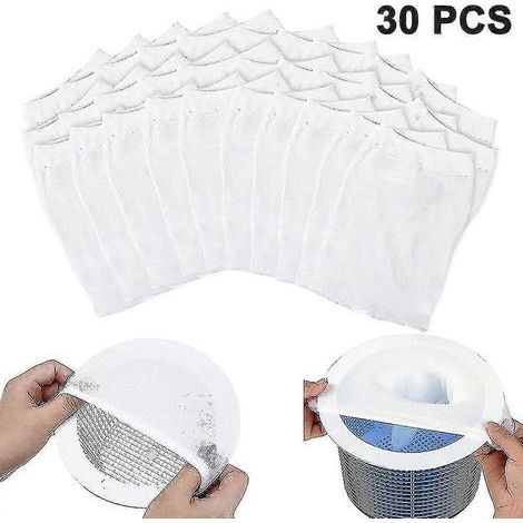 Filtre de skimmer de piscine, filtre durable, blanc, lot de 30 (1/5)