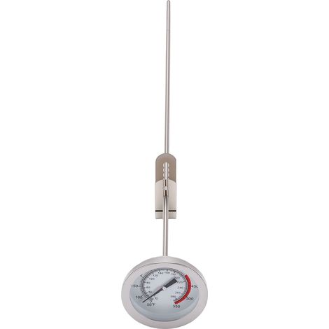 Thermomètre en Acier Inoxydable avec Pince pour Pot Gamme 32-536℉ Thermomètre pour Friture Cuisson Huile Profonde (1/5)