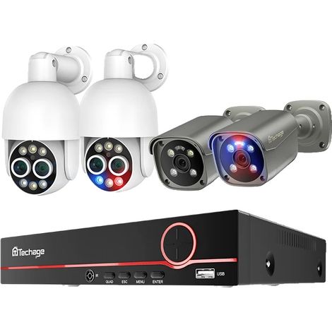 Système de Caméra de Surveillance, Résolution 8MP, Détection AI, Aucun, NVR 8CH 4 Caméra (1/2)