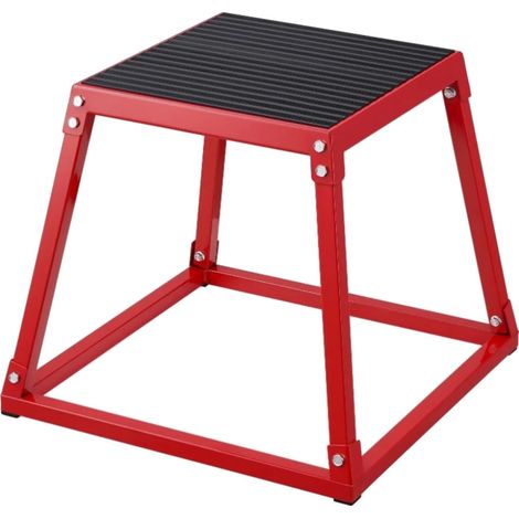 Box de Plyométrie, Construction en Acier Durable, Design Antidérapant Sûr, 45cm Rouge + Noir (1/2)