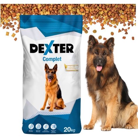 Alimento secco completo per cani Dexter con vitamine, per razze di taglia grande, 20 kg, Pastore tedesco