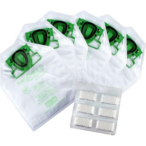 Sacchetti folletto vk 200 vk 220 s e profumi 6 pz compatibili