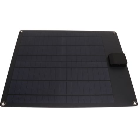 Panneau solaire monocristallin 20 W 5 V/12 V à double sortie, générateur d'énergie, kit chargeur de batterie pour voiture, bateau, remorque, camping-car, noir (1/5)
