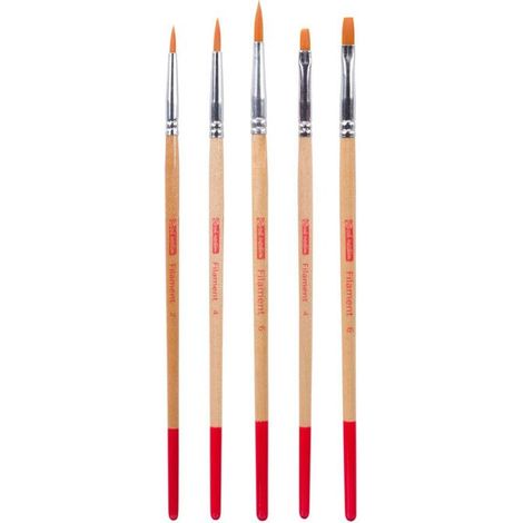 5 pinceaux - Peinture aquarelle - Rond - Plat - Synthétiques - Art Creation