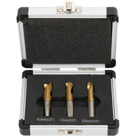 Set aus 3 Punktschweißbohrern 6,5 mm, 8 mm und 10 mm, Punktschweißentferner zum Entfernen von Schweißverbindungen aus Blechen. (1/2)