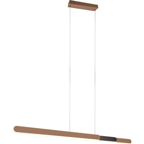 HELIOS SOSPENSIONE LED 48W 5800lm, 2700 - 6500K CAFFE' E NERO REGOLABILE IN ALTEZZA E LARGHEZZA A BI-EMISSIONE CON REGOLAZIONE TEMPERATURA DI COLORE DEL LED TOUCH L. 130CM (1/5)
