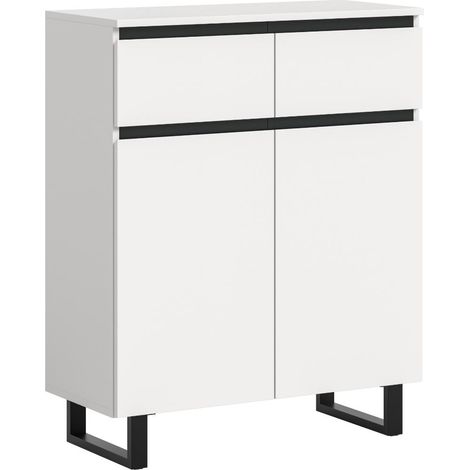 Tomasa Sideboard 2 Türen, 2 Schubladen weiß.