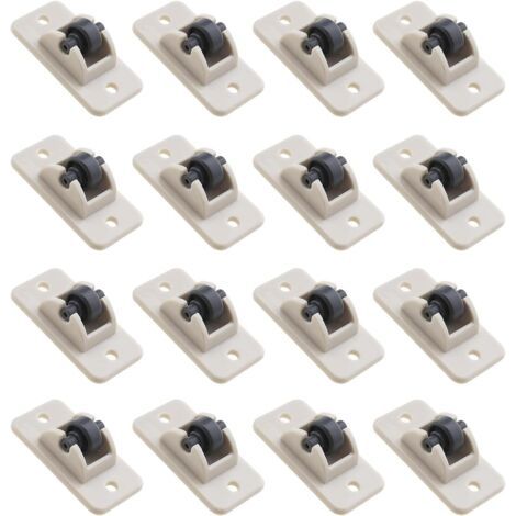 16pcs Roulettes auto-adhésives Rouleaux en Plastique 4.7x2.4x1.7cm pour Armoire Tiroir Boîte de Rangement Meubles Poulie Roulettes Beige