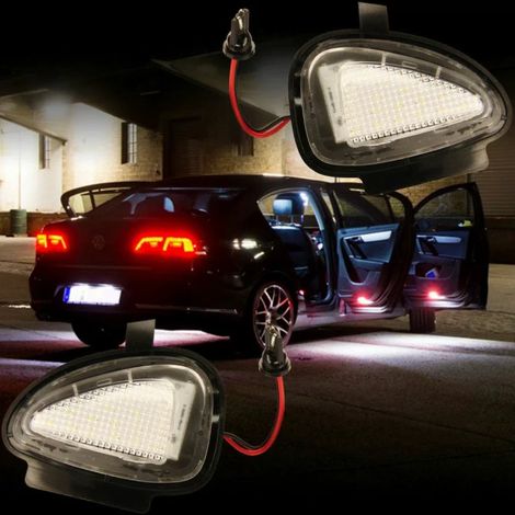 KIT LUCI SPECCHIETTI RETROVISORI ESTERNI CON ILLUMINAZIONE AMBIENTALE A LED COMPATIBILE CON VW Golf 6 Berlina + Variant Touran 1T3, VETRO TRASPARENTE (1/4)