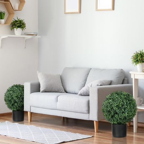 Boule artificielle de buis, vert, 52 x 40 cm, plante décorative en pot (1/5)