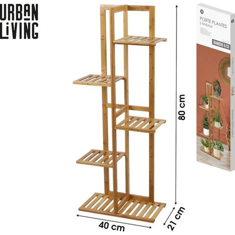 Support à plantes en bambou à 5 niveaux 40 x 21 x 80 cm (1/5)