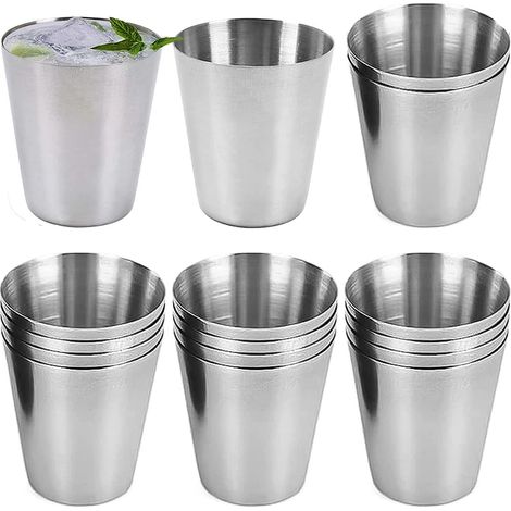 16 Verres à shot,Acier inoxydable,Empilables,30 ml,Portables,Camping,Pique-nique,Fête (1/5)