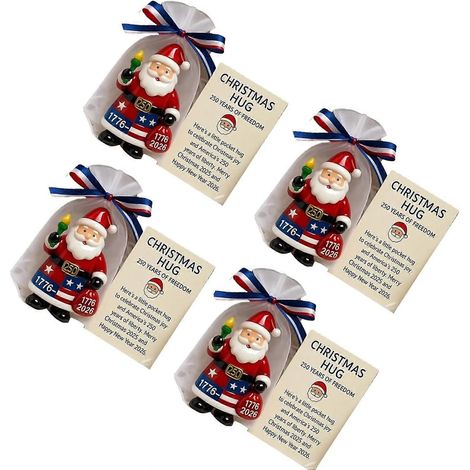 Ornement Père Noël incassable en acrylique décoration sapin Noël célébration 250e anniversaire style 4 (1/5)