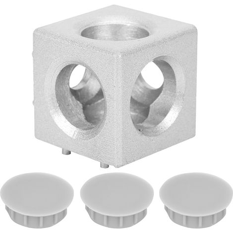 2 blocs de connexion à angle droit en alliage de zinc avec revêtement en nylon pour profilé en aluminium 3030 2/3 voies (1/5)