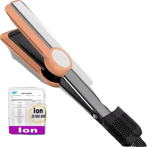 Haarglätter, 2-in-1 Styling-Funktion, Intelligente Temperaturregelung, Grau-mit 2 Clips, EU-c (1/2)