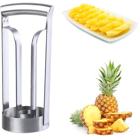 1 coupe-ananas Divers accessoire de portail, en acier inoxydable alimentaire, lame dentelée, pour ananas frais, usage domestique et professionnel (1/5)