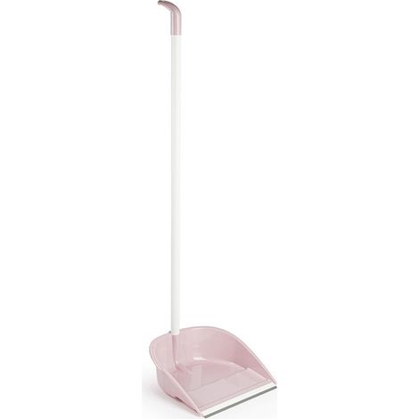 Recogedor plástico engomado con palo 89 cm Rosa claro