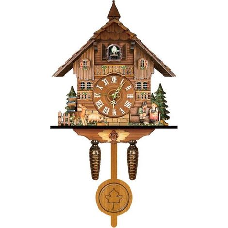 Horloge coucou de la Forêt-Noire allemande, style nordique rétro, horloge murale en bois - CM001 (1/5)