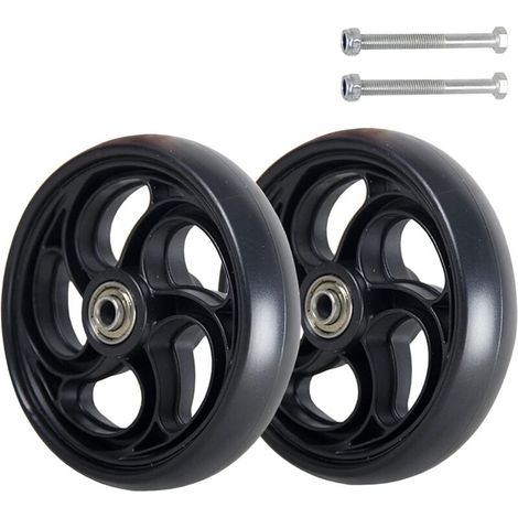 Roulette Avant Pour Fauteuil Roulant, Roue de Remplacement, 2 Accessoires de Rechange Pour Déambulateur, Roues de Déambulateur Black 15cm