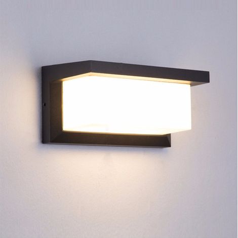 Applique murale d'extérieur en aluminium imperméable à l'eau Garden Villa Entry Damp-proof Staircase Aisle Light-18W, 260125125mm, 3000K, 220V, Black, 1pc (1/4)