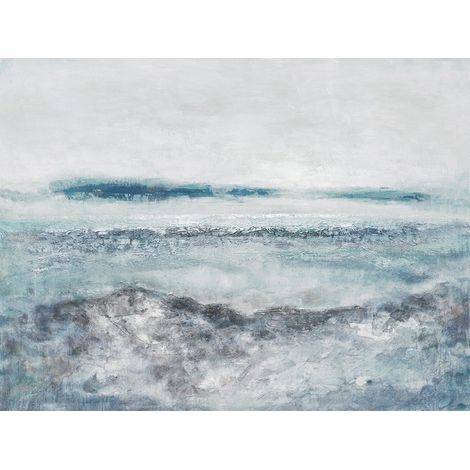 Tableau peinture 120 x 90 cm océan bleu abstrait - BLUE (1/2)