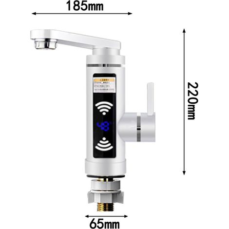 Robinet d'eau chaude instantanée avec affichage numérique et protection contre les fuites Blanc (1/2)