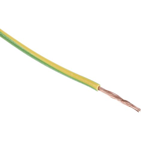 RS PRO Fil de câblage, section 2,5 mm², 600 V Vert/Jaune Cuivre recuit, Maximum +70 °C, 100m ( Prix pour Bobine de 100 Mètres )