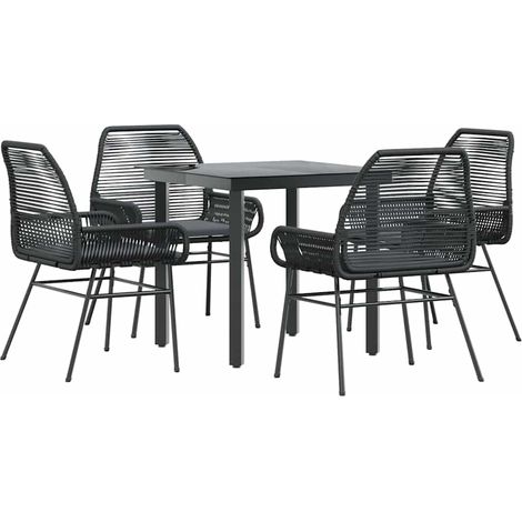 Maison Exclusive - Juego de comedor jardín 5 piezas cojines ratán (1/5)