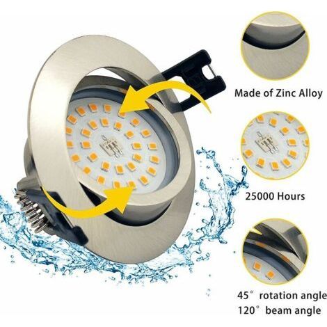 Ultradünne, dimmbare LED-Einbaustrahler, Schutzart IP44, 6 x 5W AC 230V, warmweiß 3000K, 400LM, für Badezimmer, Wohnzimmer, Küche, Flur, Galerie oder Geschäft.