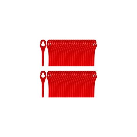Lot de 100 lames de rechange en plastique pour coupe-bordure Einhell FRT18A FRT18A1 Kunst 46155 FRT20A1 - Rouge (1/4)
