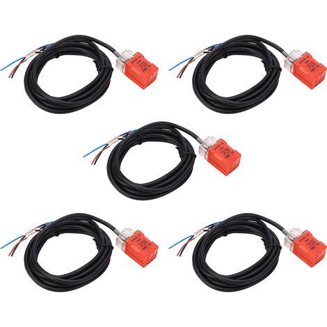 NPN-Näherungsschalter, normalerweise offen, 5 Stück, IP65, induktiver Sensor, 100 Hz Frequenz, DC 10–30 V, 200 mA (1/5)
