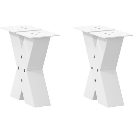 Couchtischbeine X-Form 2 Stk. Weiß 40x(30-31) cm Stahl