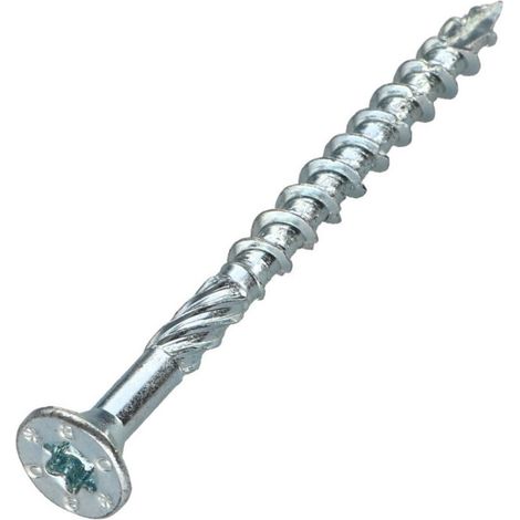 Vis charpente Tête fraisée TF Cranté TORX T25 5X80 Filetée sur 48 Pointe antifendage cut type 17 Acier-200 pièces (1/5)