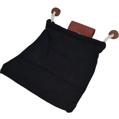 Schwarze Erntetasche aus Kunstleder und Canvas mit praktischer Gürteltasche für Camping, Obstpflücken und Aufbewahrung im Freien (1/5)