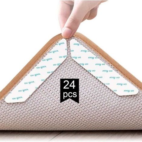 Sticker antidérapant - Adispotg - 24 Pcs - Réutilisable - Pour tapis et sols en bois - Facile à utiliser (1/4)
