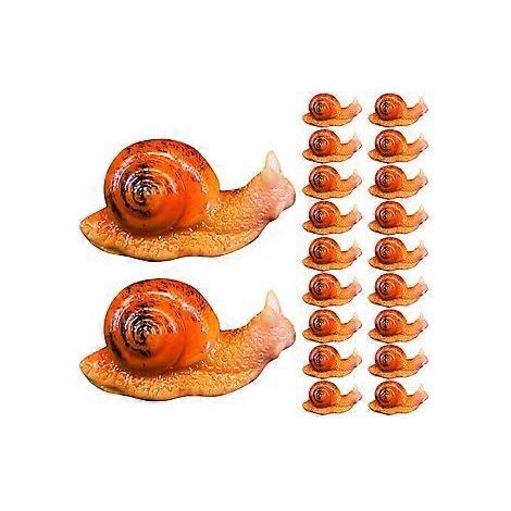 20 Stück winzige Schneckenfiguren, Mini-Gartenschneckenfiguren, künstliche Schneckendekorationen