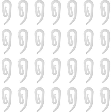 Lot de 100 Crochets, Plastique, Blanc, Pour tringles et rails, Fenêtres portes douches (1/5)