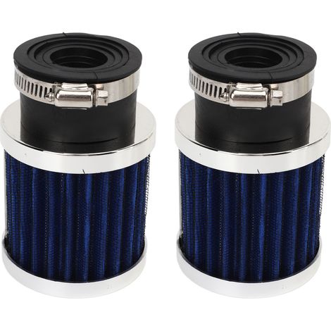 Filtre à air moto haute performance 2 pièces, forme conique ronde, débit d'air élevé, protection moteur, adapté pour buse de carburateur 28mm-48mm, bleu (1/5)