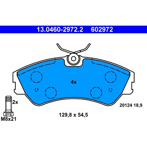 Kit de plaquettes de frein, frein à disque ATE 13.0460-2972.2 VW 701 698 151